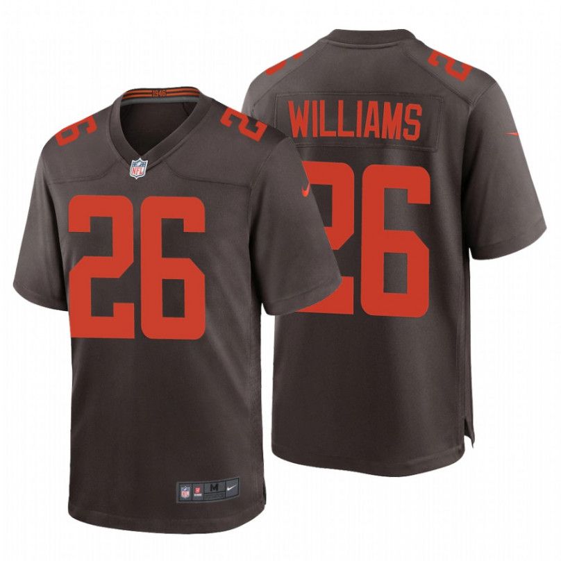 Men Cleveland Browns #26 Greedy Williams Nike Brown Alternate Game NFL Jersey